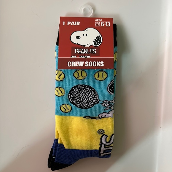 Peanuts Crew Socks - Blue and Yellow - Picture 2 of 2